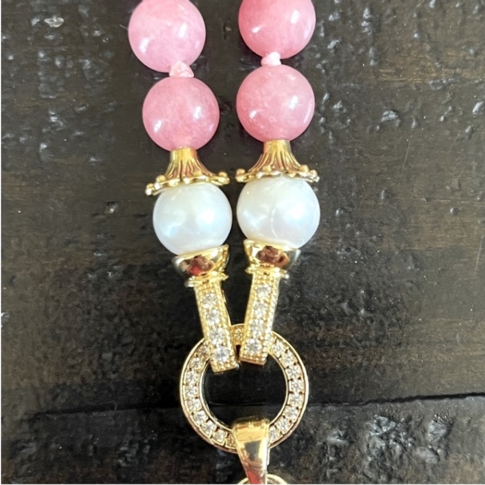 Authentic Louis Vuitton Pink Trunk & Bags Natural Gems Necklace - Picture 4 of 6